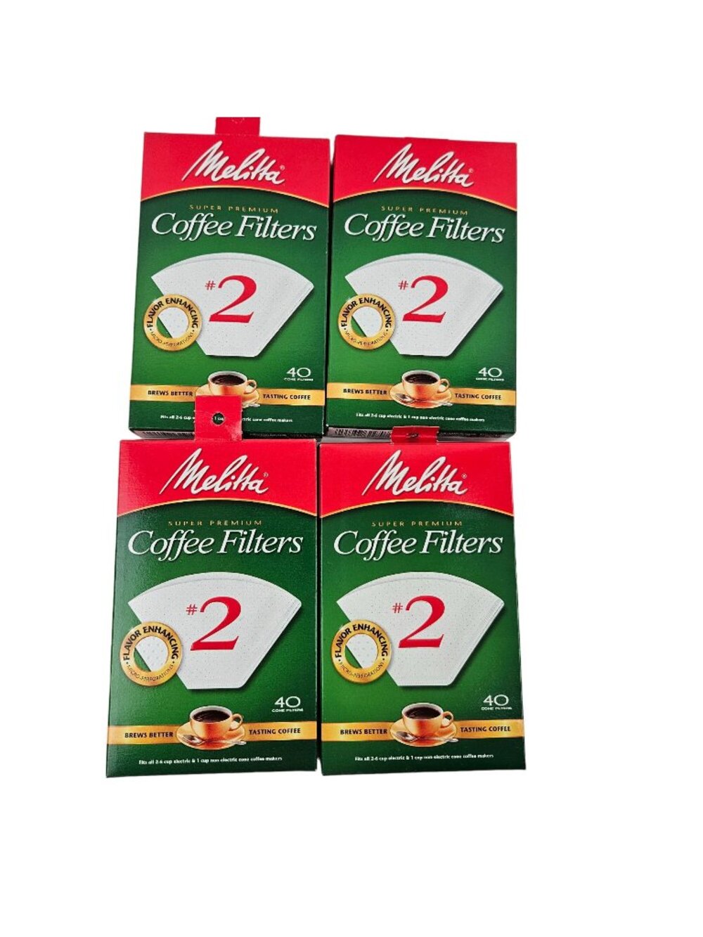 Melitta #2 Coffee Filters 40 Count Super Premium Flavor Enhancing Cone Filters